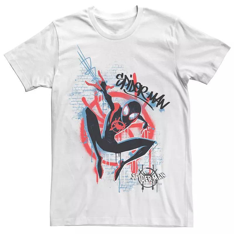 Mens Marvel Spider-Man Into The Spiderverse Miles Spray Paint Logo Tee Product Image