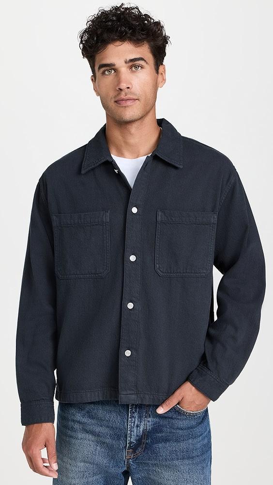 FRAME Textured Terry Double Pocket Relaxed Shirt | Shopbop Product Image