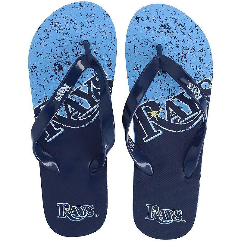 FOCO Tampa Bay Rays Big Logo Flip-Flops, Womens Blue Product Image