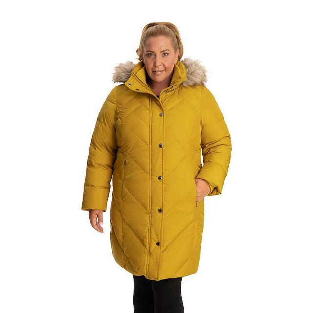 Plus Size TOWER by London Fog Faux-Fur Hood Down Puffer Coat, Womens Gold Product Image