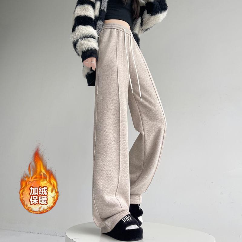 High Waist Plain Wide Leg Pants Product Image