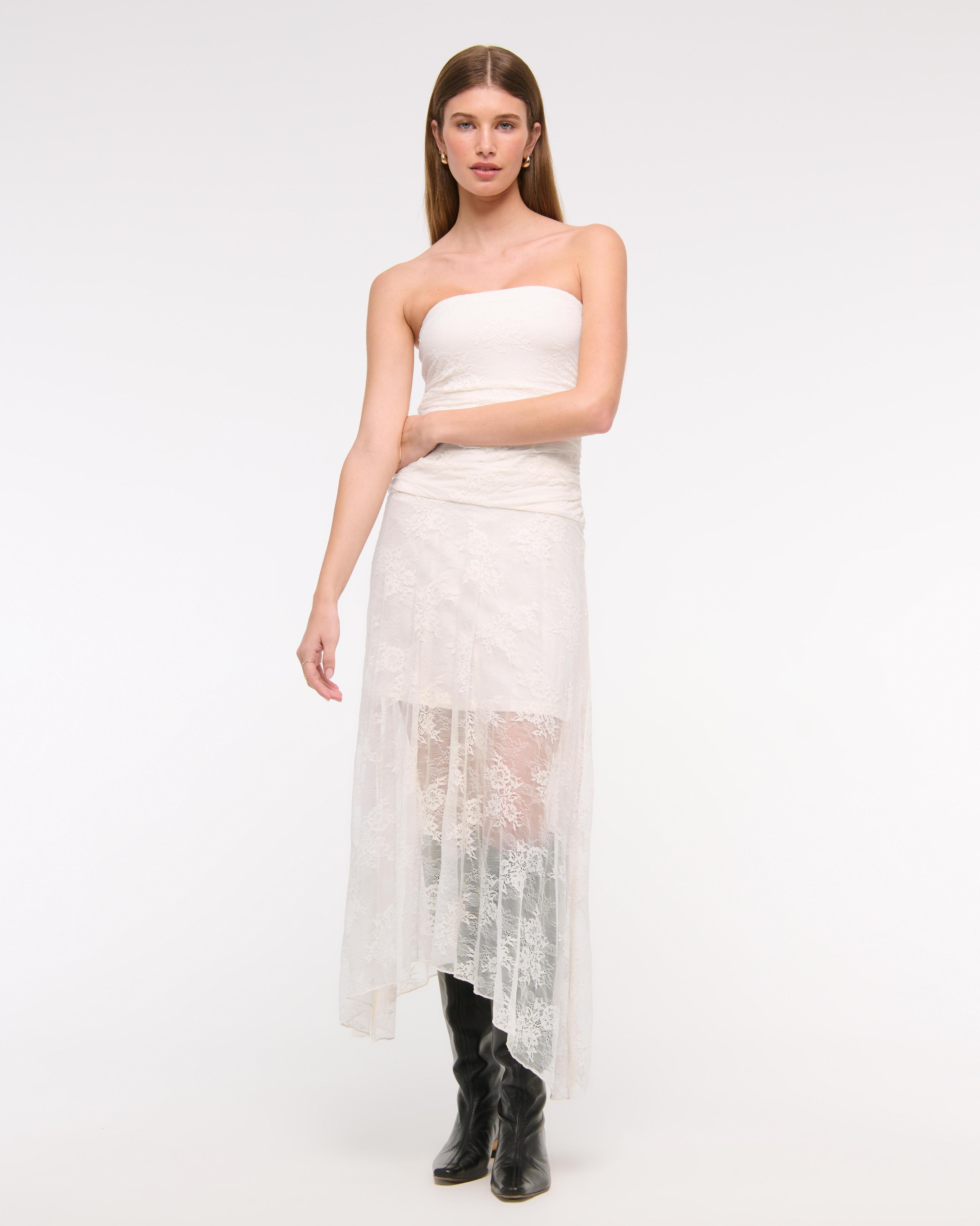 Strapless Lace Midi Dress Product Image