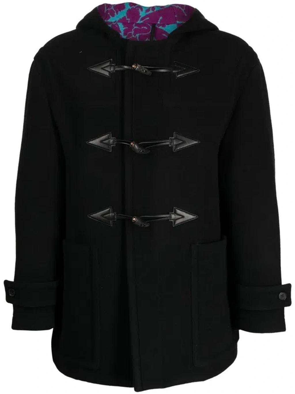 Hooded Duffle Coat In Black Product Image