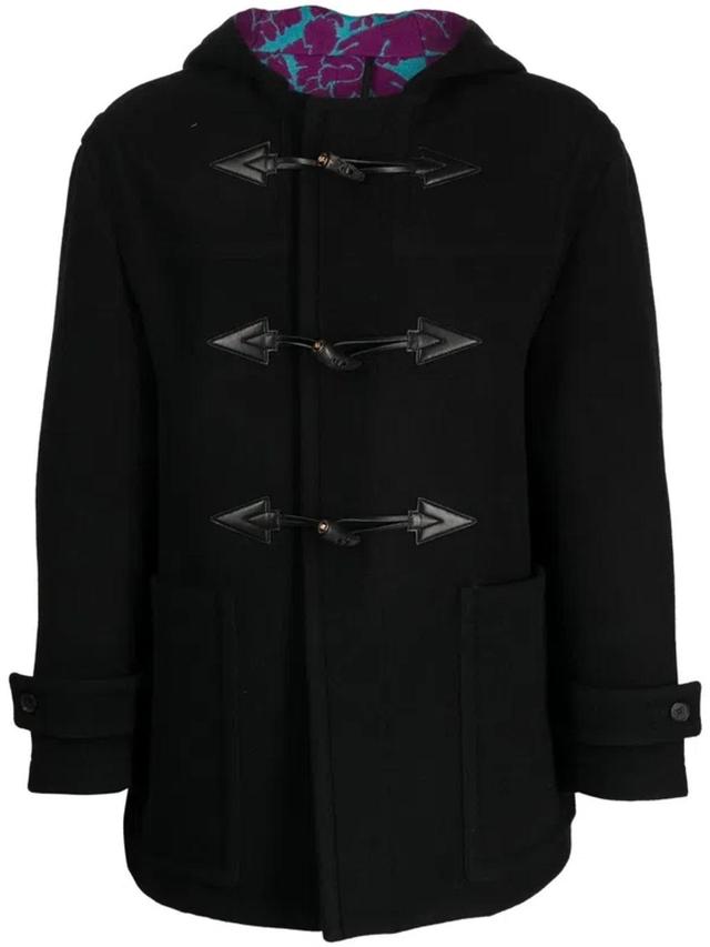 Hooded Duffle Coat In Black Product Image