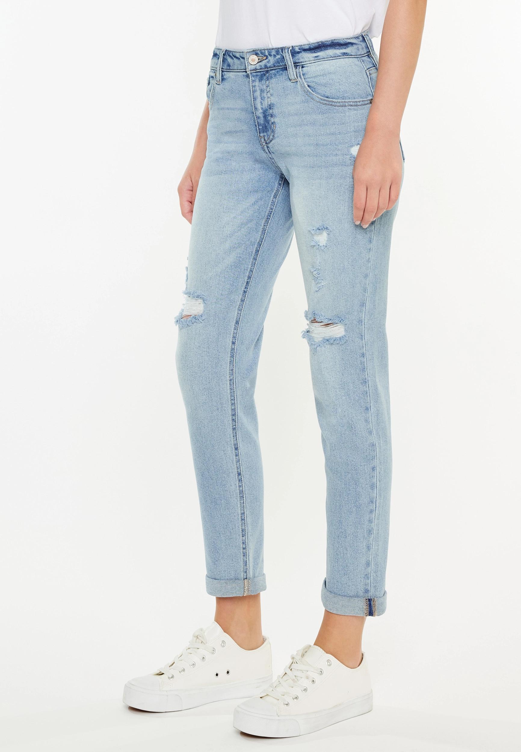 KanCan™ Light High Rise Ripped Boyfriend Jean product image