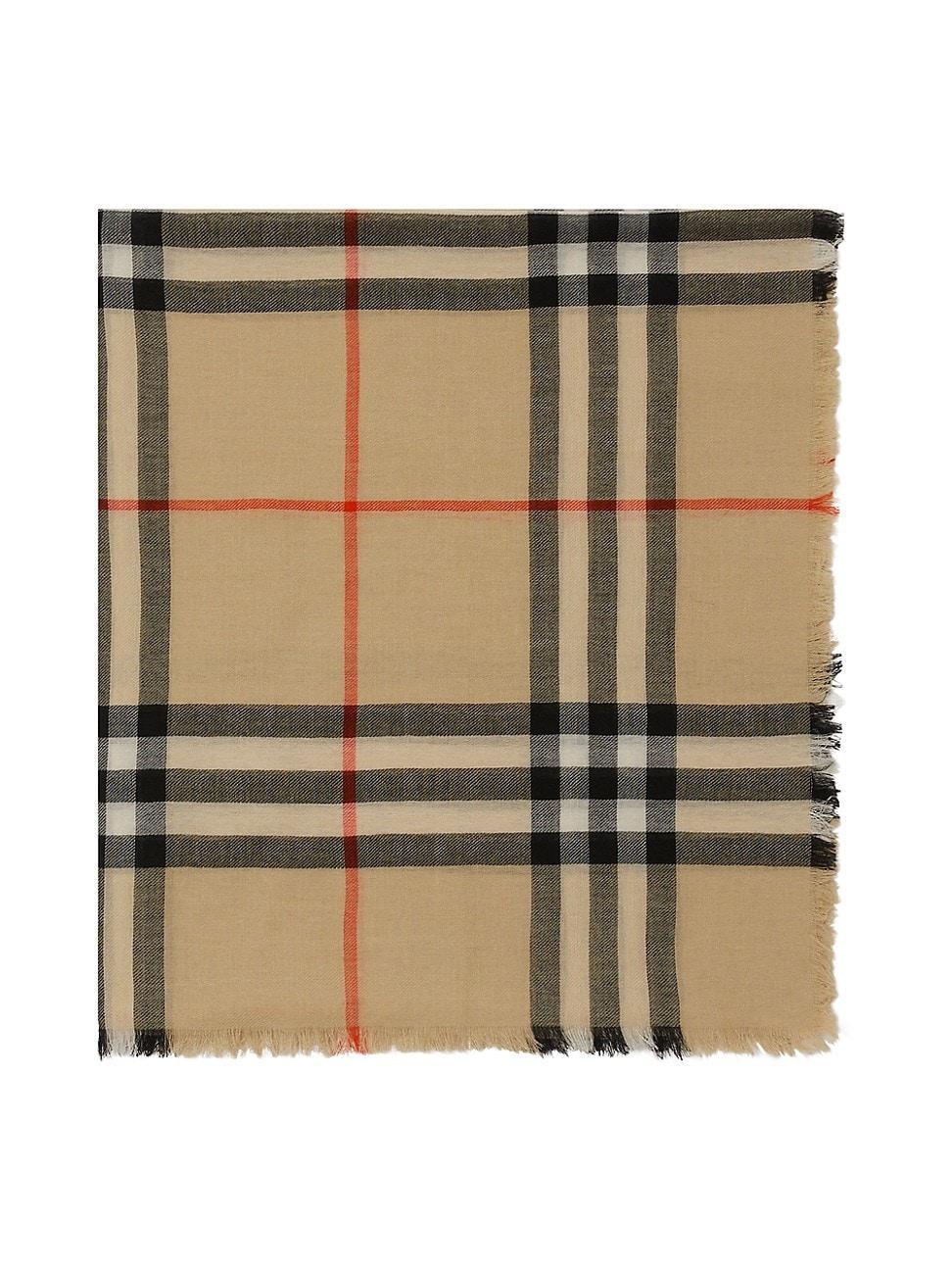 Mens Check Wool Scarf Product Image