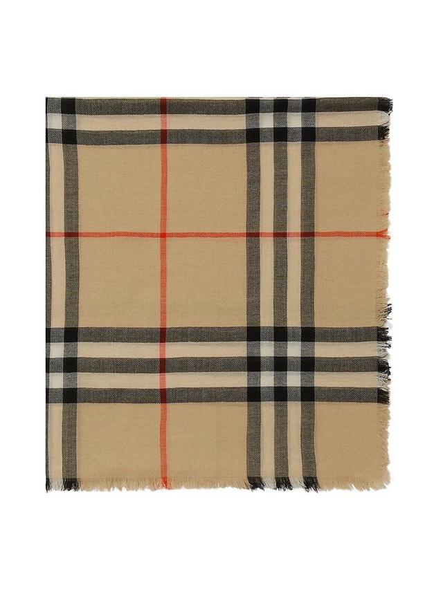 Mens Check Wool Scarf Product Image