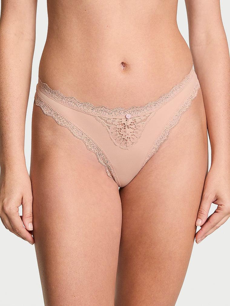 Lace-Trim Thong Panty Product Image