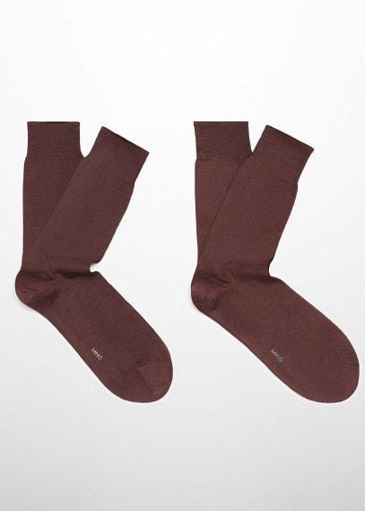 MANGO MAN - Basic cotton socks burgundyMen Product Image