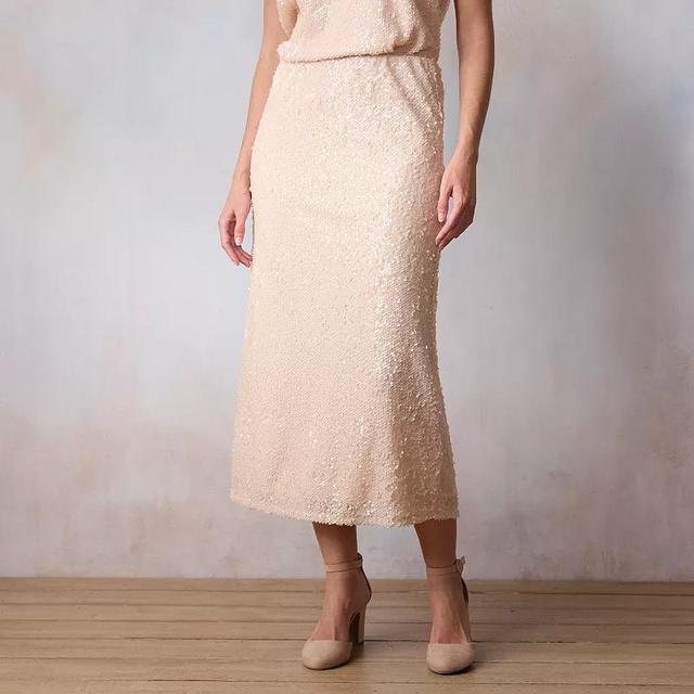 Petite LC Lauren Conrad Midi Slip Skirt, Womens Parker Pink Product Image