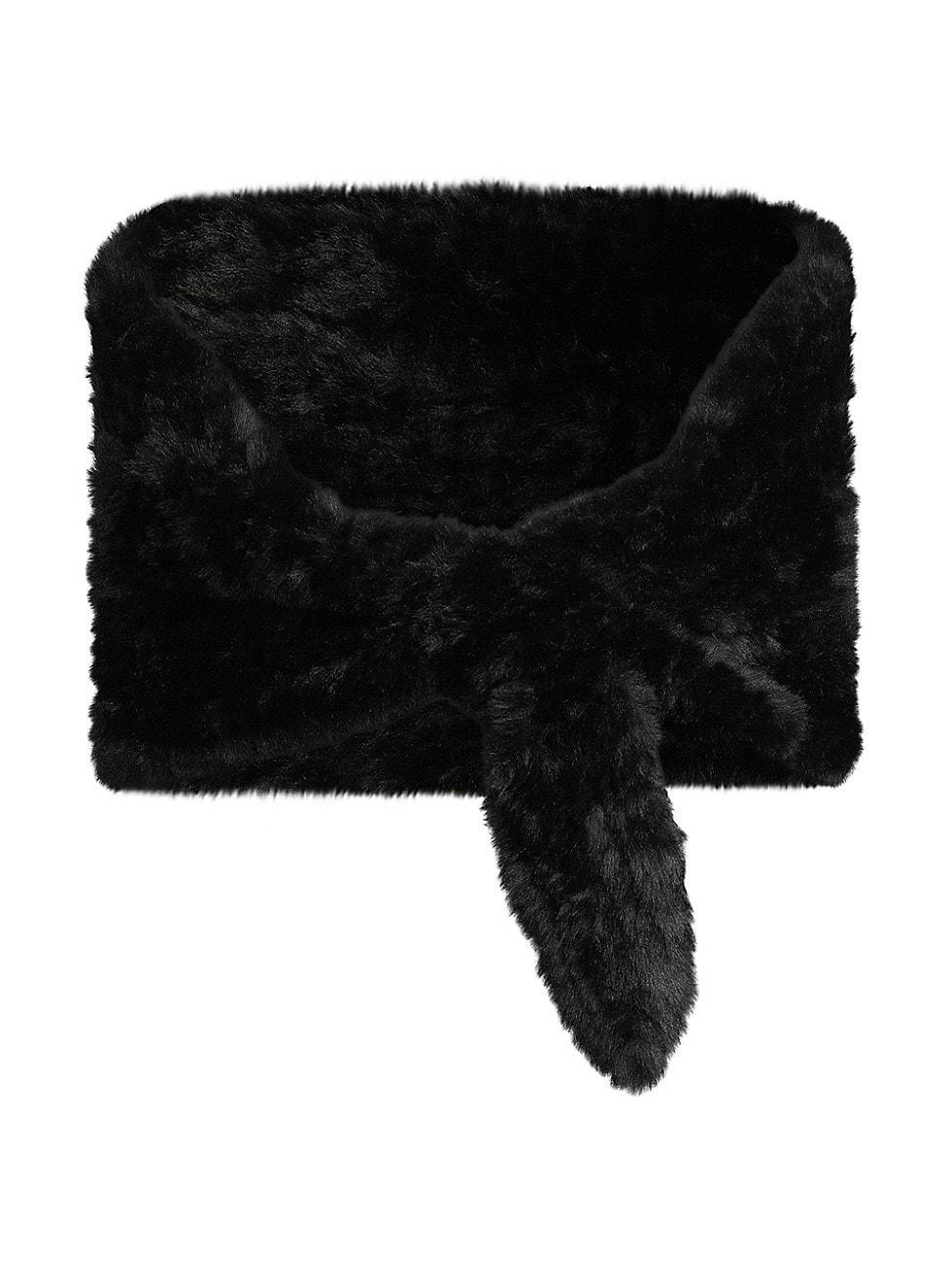 Womens Erin Faux Fur Knit Shawl product image