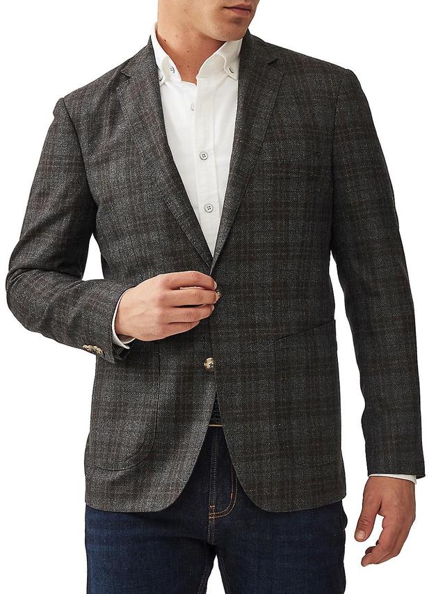 Mens Owen Junction Windowpane Check Wool Blazer Product Image