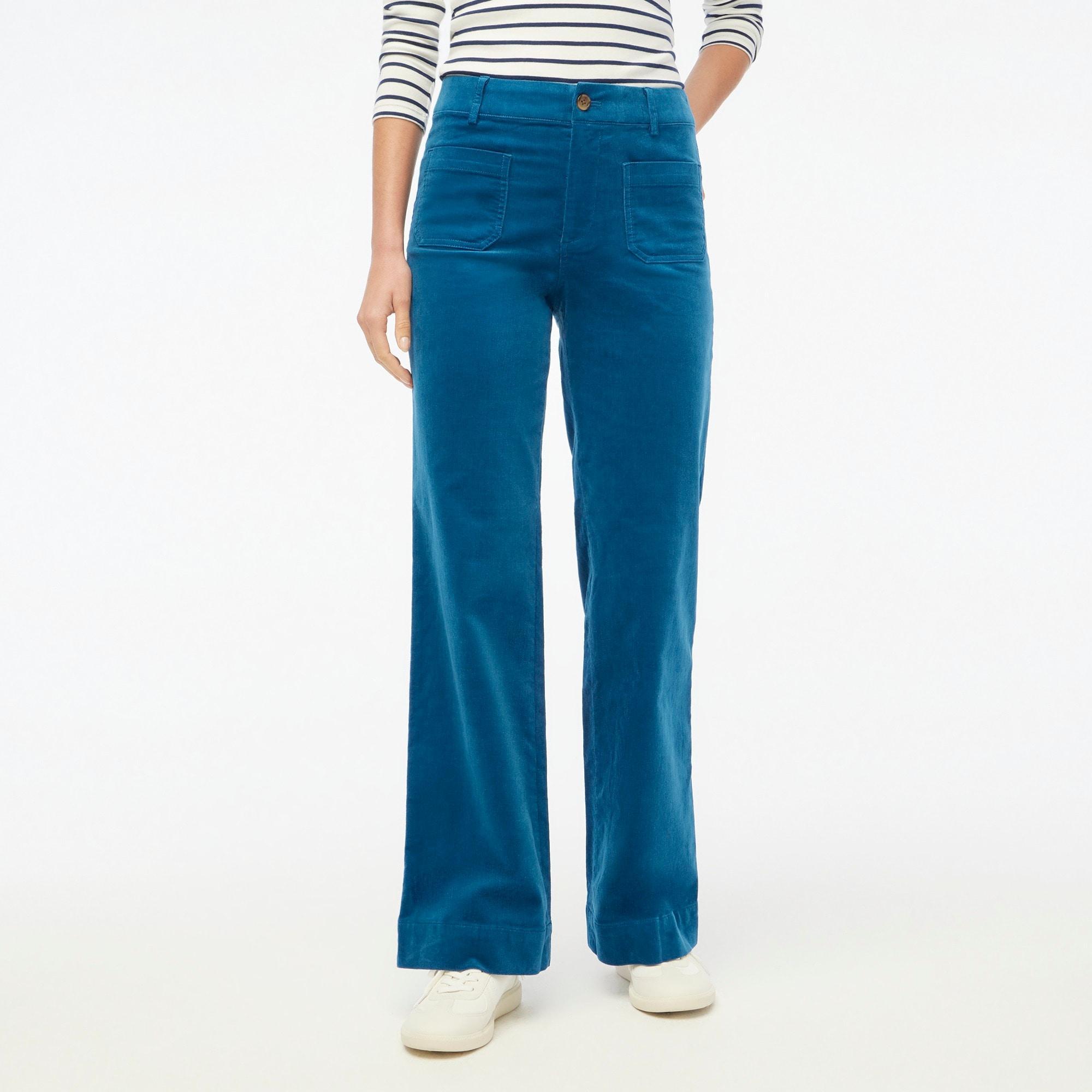 Lizzie corduroy high-rise wide-leg patch-pocket pant product image