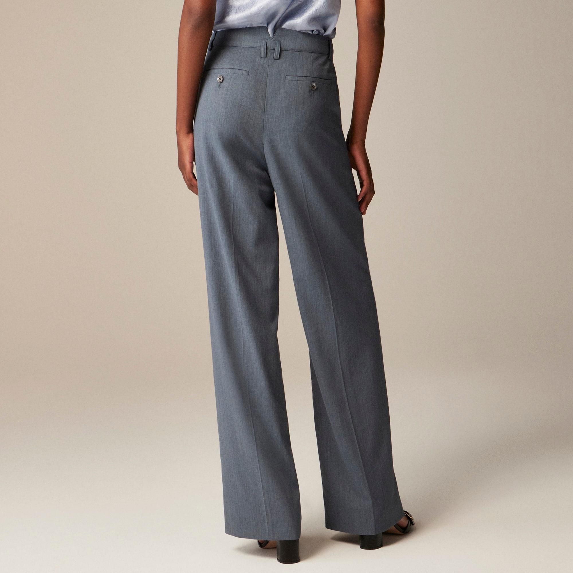 Pleated full-length trouser in gauzy Italian wool blend Product Image