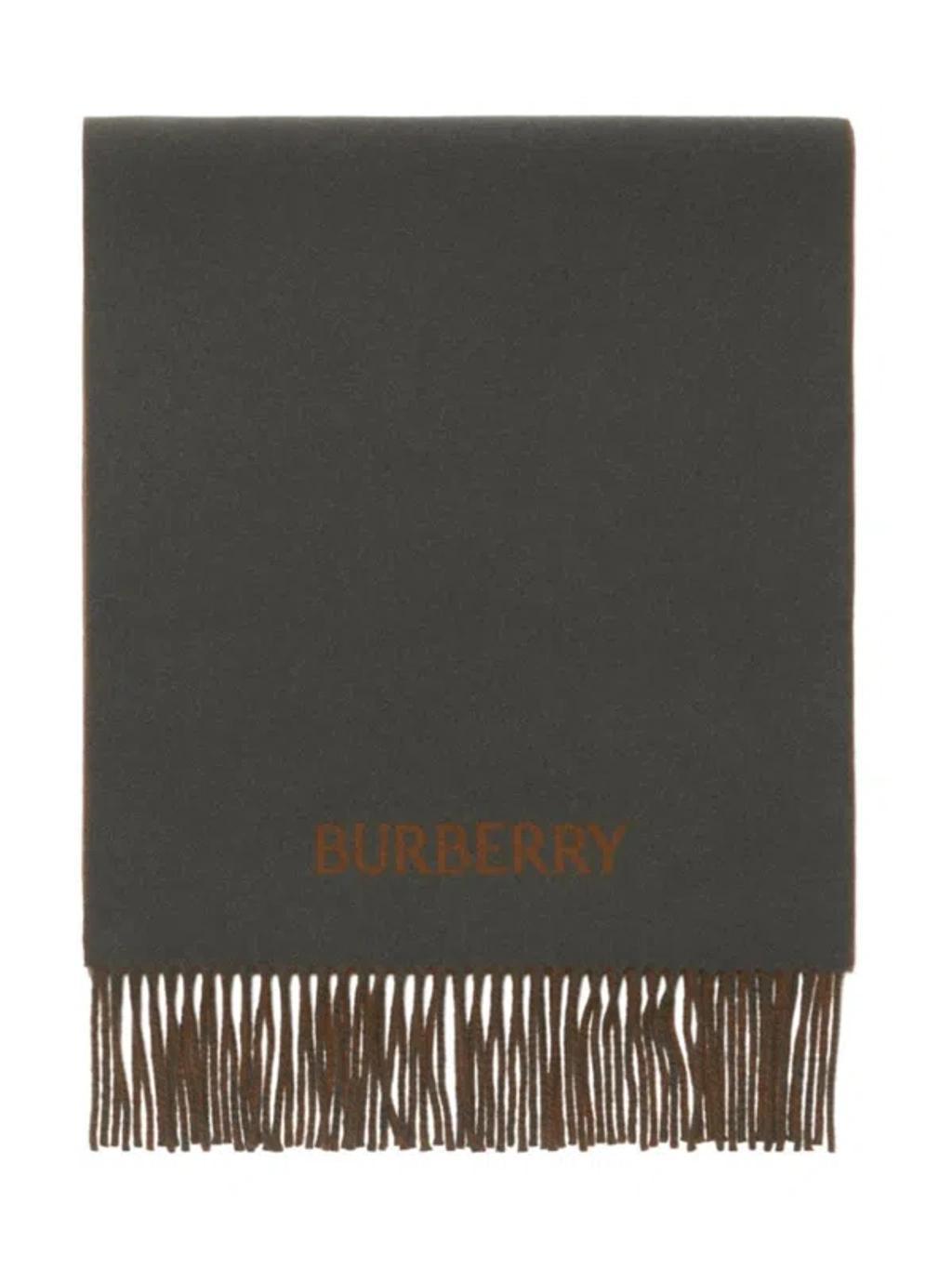 BURBERRY Reversible Cashmere Scarf In Grey Product Image