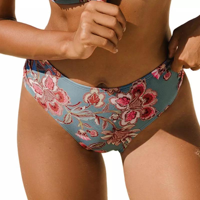 Womens CUPSHE Side Shirred Mid Rise Bikini Bottom Product Image