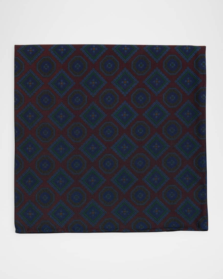 Men's Mulberry Silk Medallion Pocket Square Product Image