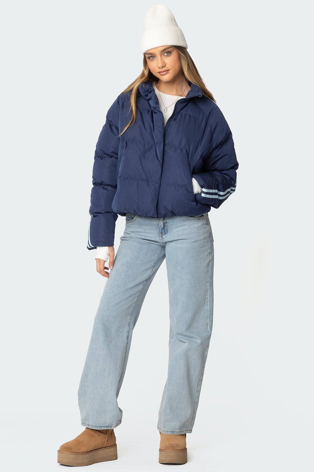 Sherry Side Striped Puffer Jacket Product Image