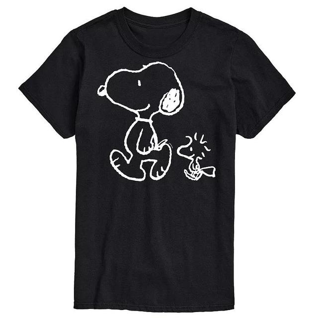 Mens Peanuts Snoopy Walk Tee Black Product Image