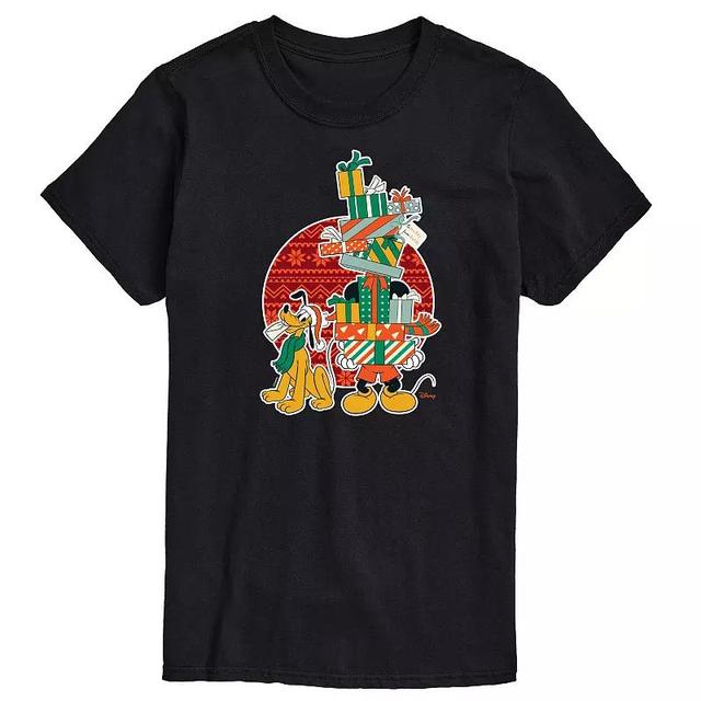 Disneys Mickey Mouse & Pluto Mens Presents Graphic Tee Product Image