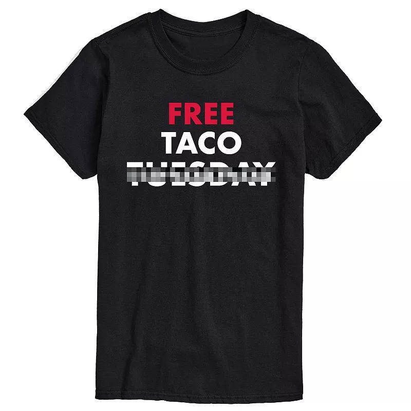 Big & Tall Free Taco Graphic Tee, Mens Black Product Image