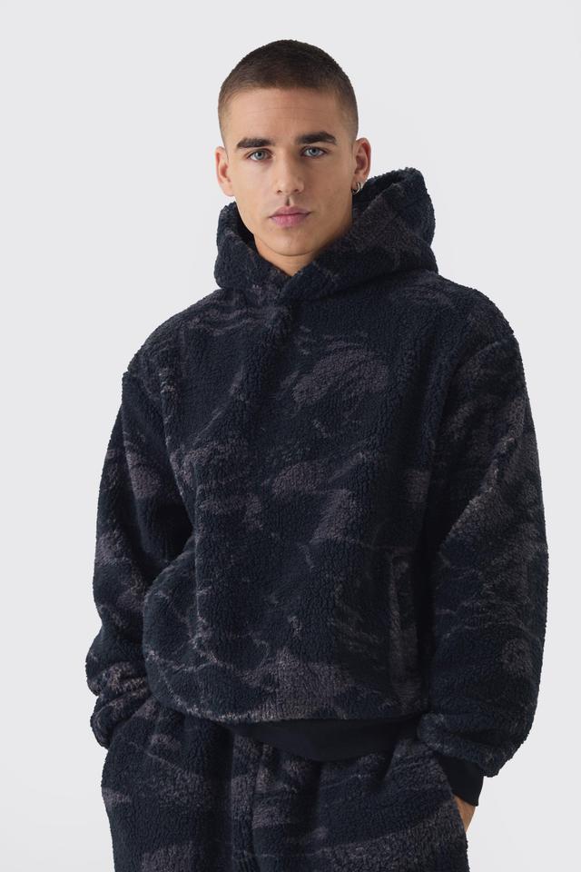 Oversized Boxy Borg Gothic Print Hoodie | boohooMAN USA Product Image