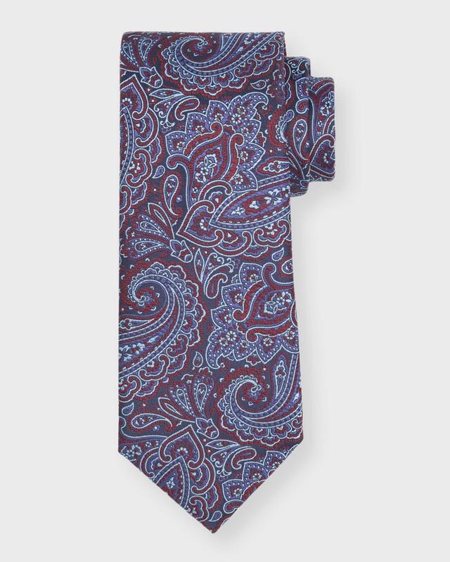 Mens Paisley Jacquard Silk Tie Product Image