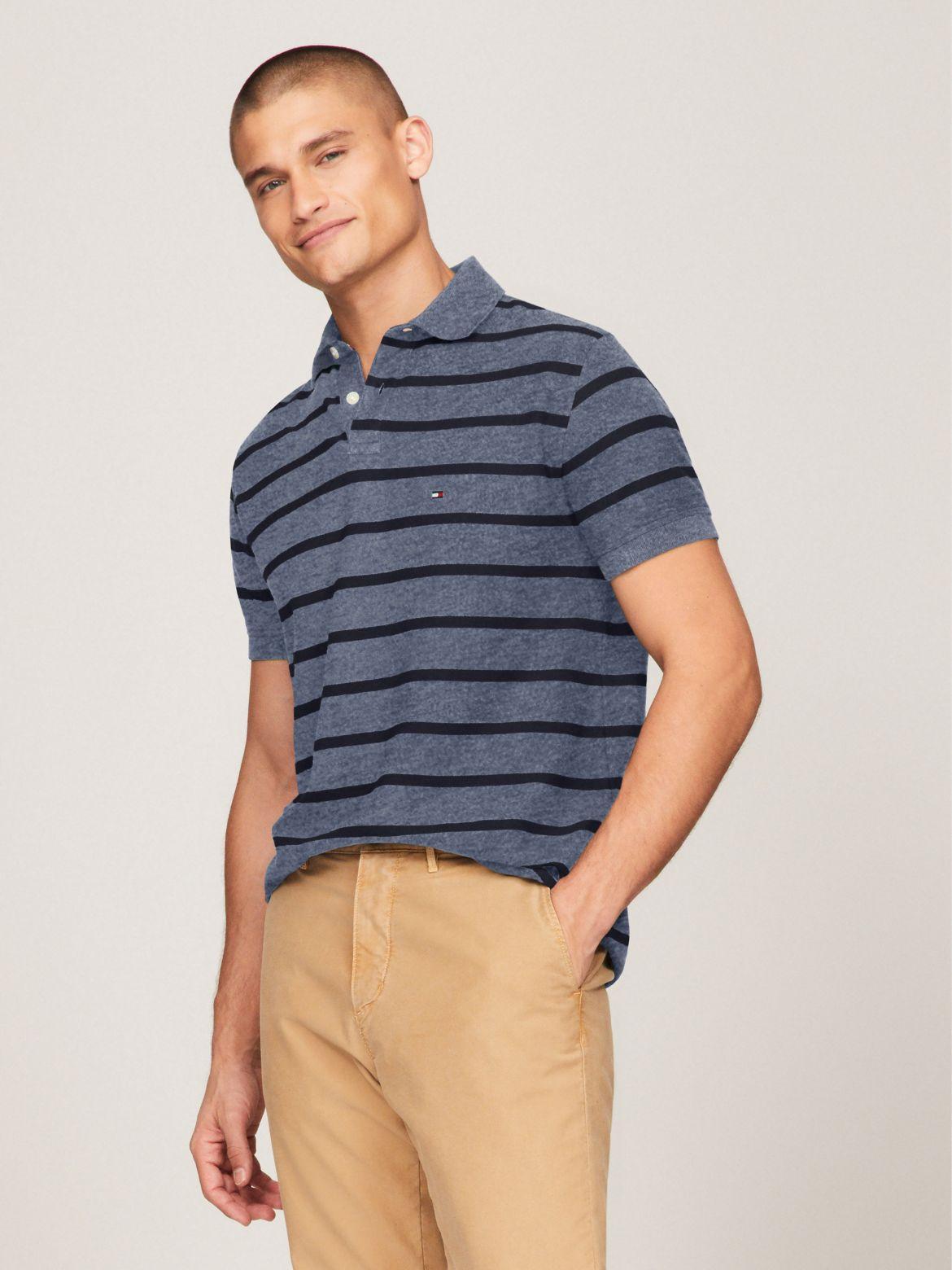 Tommy Hilfiger Men's Stripe Regular Fit Wicking Polo Product Image