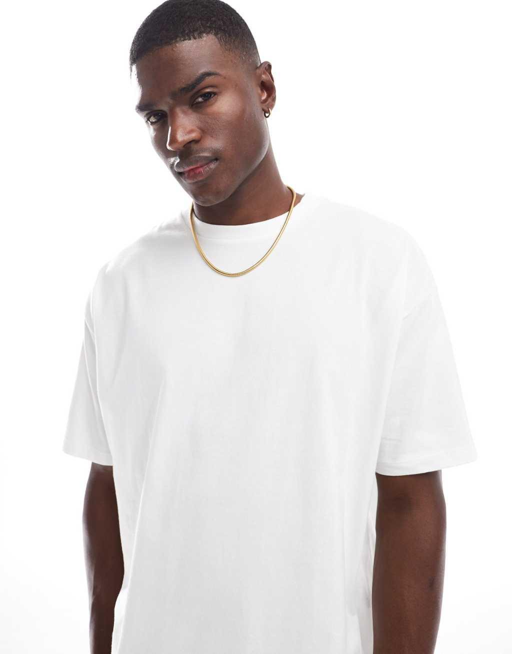 ASOS DESIGN oversized t-shirt in white with floral back print Product Image