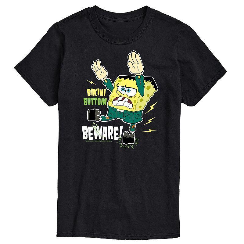 Big & Tall Spongebob Bikini Bottom Beware Graphic Tee, Mens Product Image