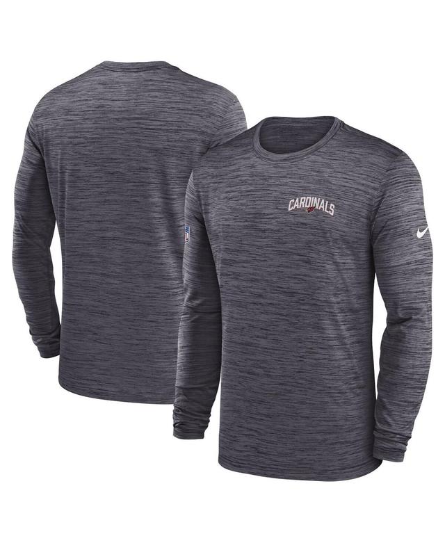 Mens Nike Charcoal Arizona Cardinals Velocity Athletic Stack Performance Long Sleeve T-shirt Product Image