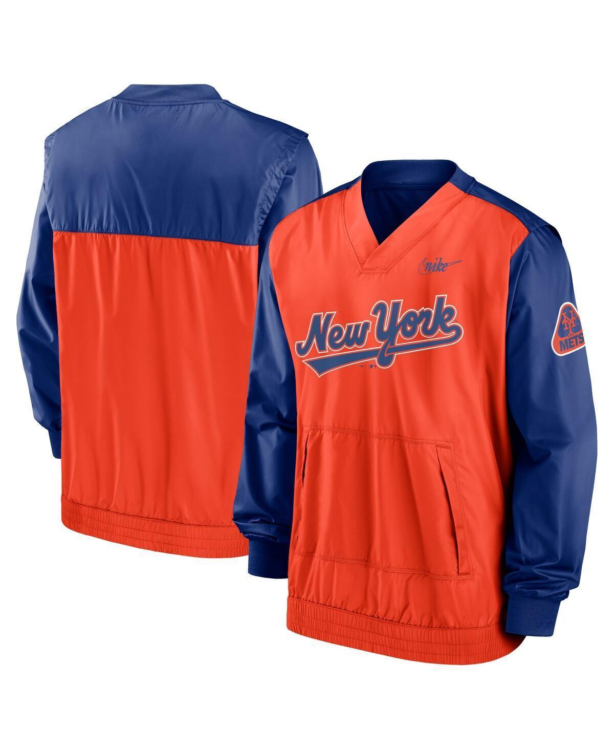 Mens Nike Royal/Orange New York Mets Cooperstown Collection V-Neck Pullover Product Image