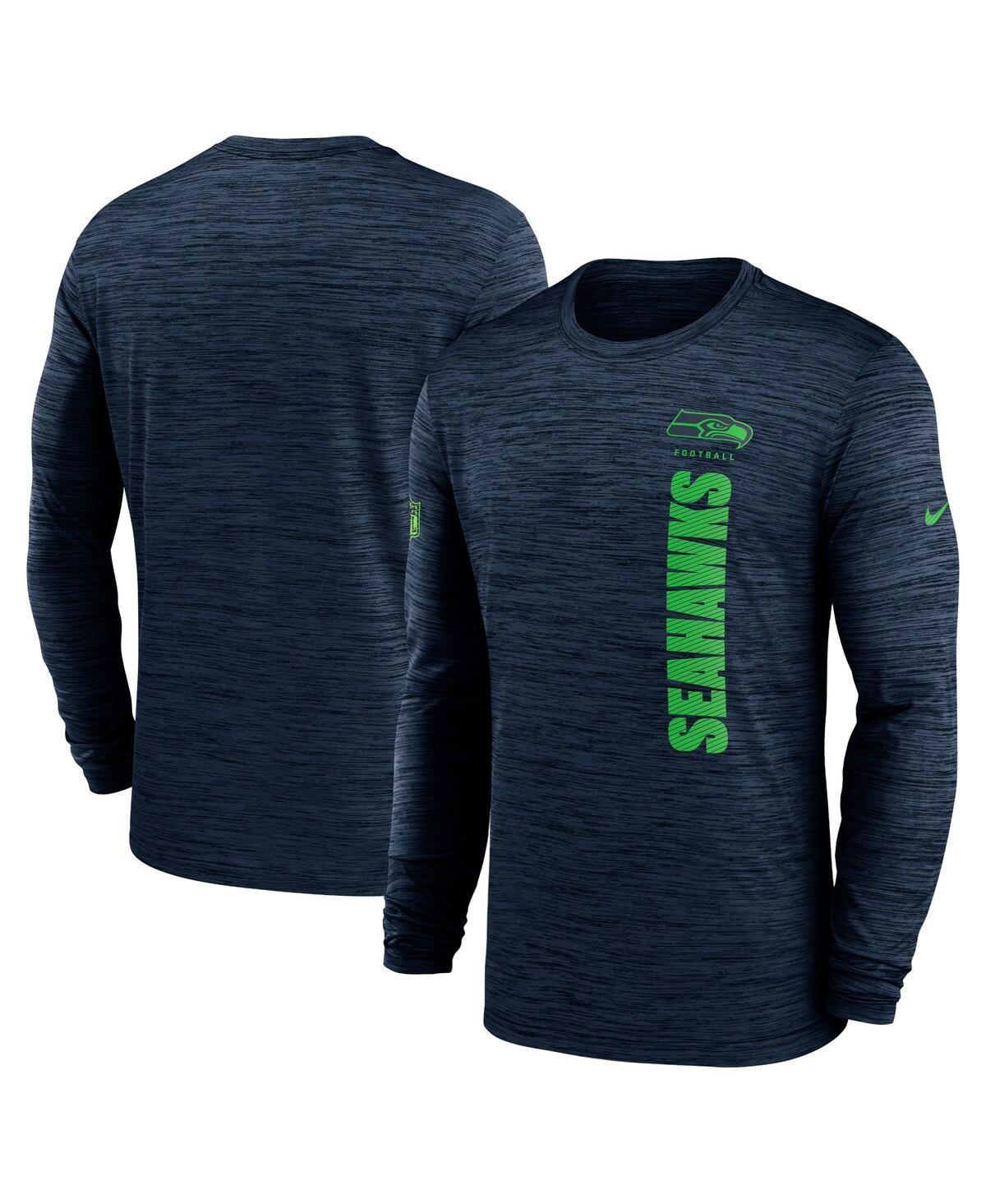 Nike Mens College Navy Seattle Seahawks 2024 Sideline Velocity Performance Long Sleeve T-Shirt Product Image