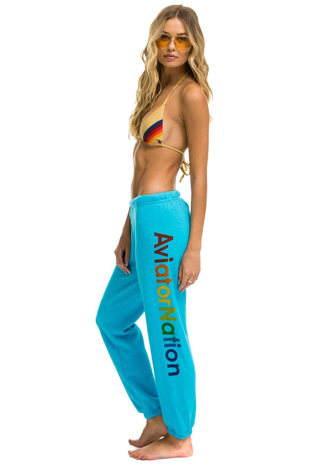 AVIATOR NATION SWEATPANTS - NEON BLUE Female Product Image