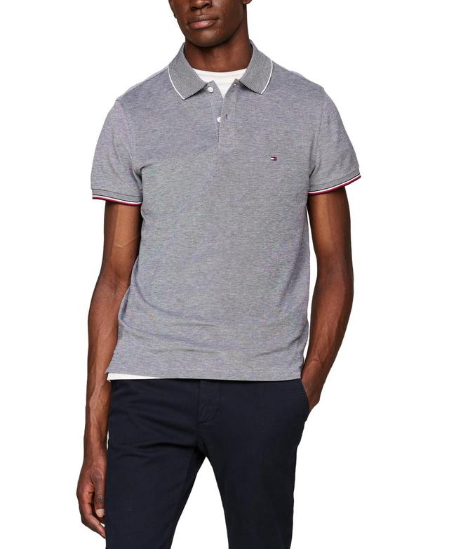 Tommy Hilfiger Mens Slim-Fit Mouline Oxford Polo Shirt Product Image