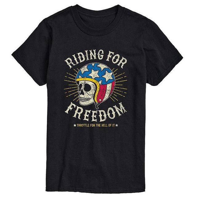 Mens Riding For Freedom Skull Graphic Tee Product Image