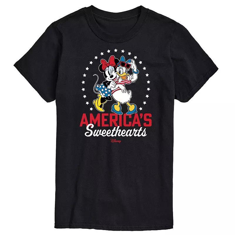 Disneys Big & Tall Americas Sweethearts Graphic Tee, Mens Black Product Image