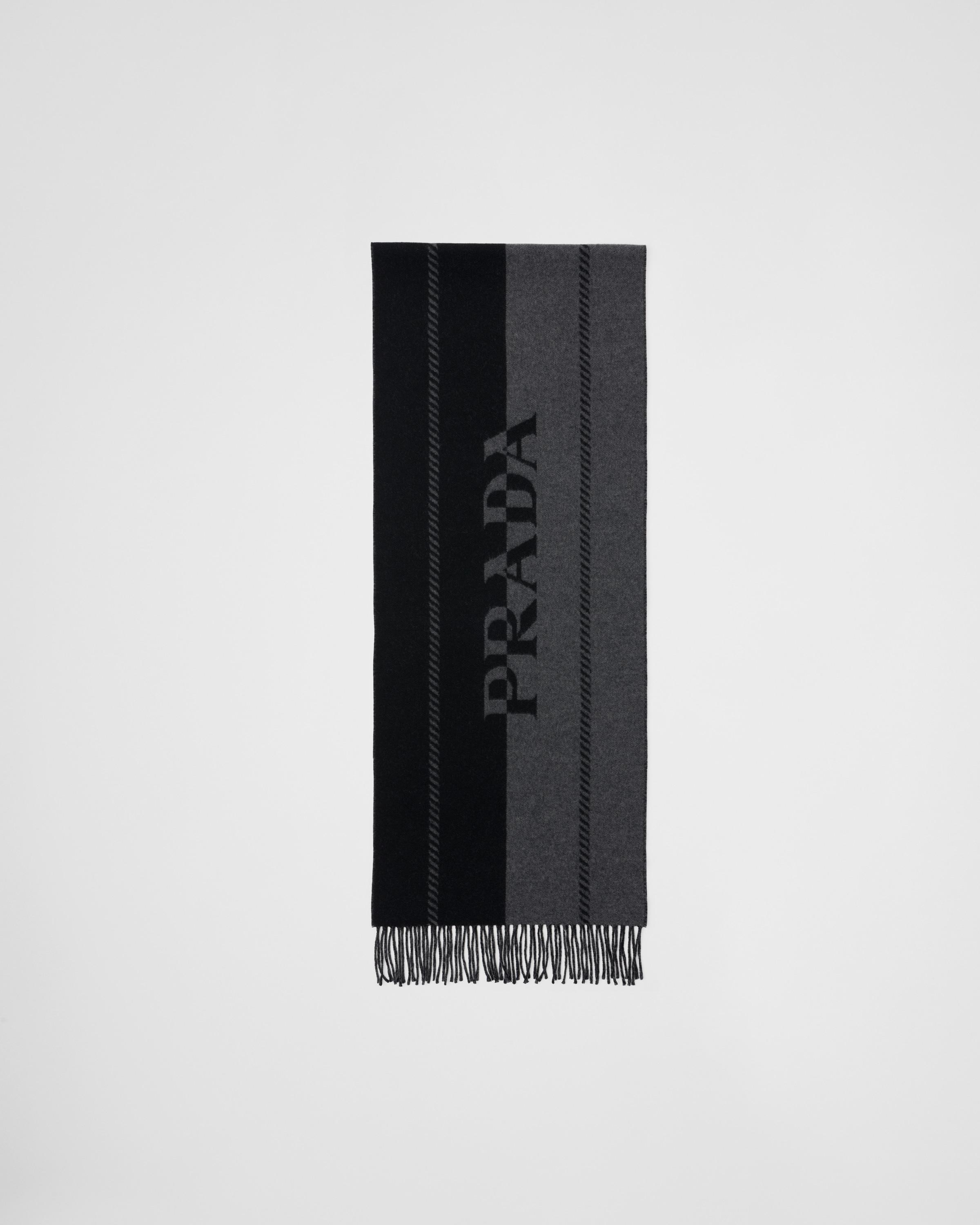 Small wool scarf with jacquard logo Product Image