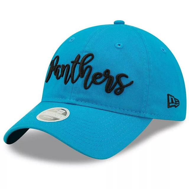 Womens New Era Carolina Panthers Script 9TWENTY Adjustable Hat Product Image