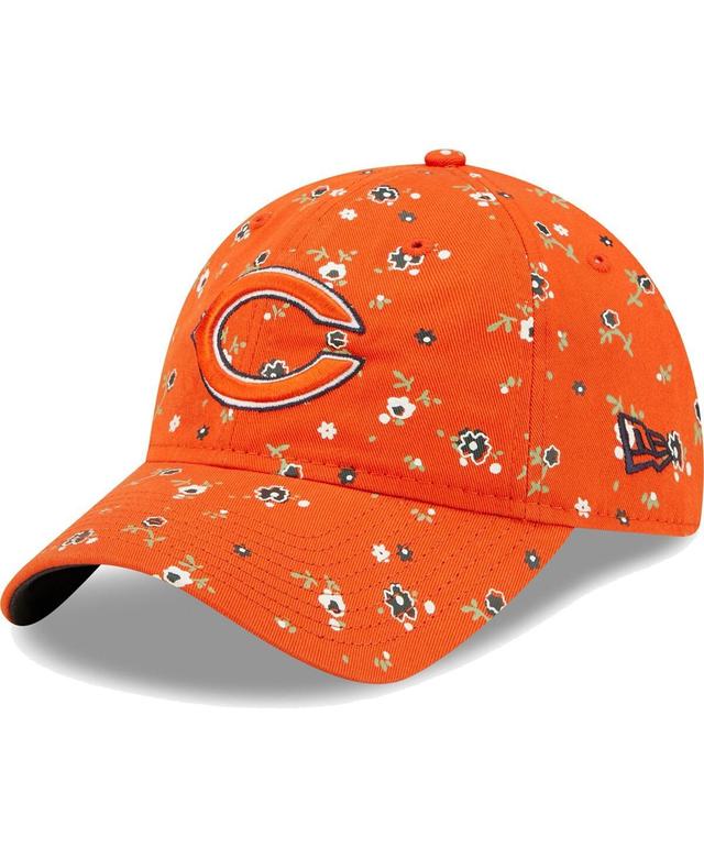 Womens New Era Orange Chicago Bears Floral 9Twenty Adjustable Hat Product Image