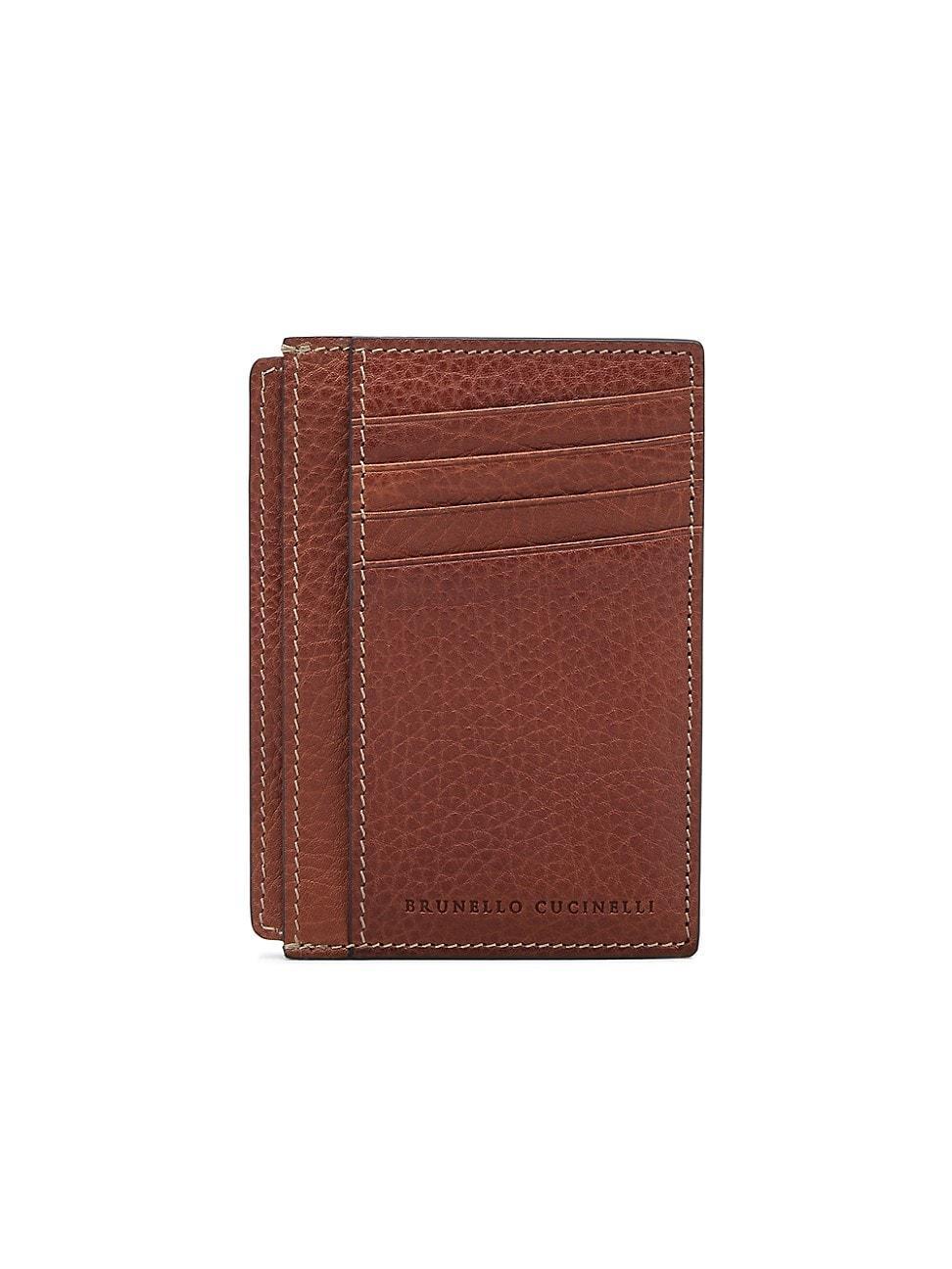 Mens Grained Calfskin Slim Card Holder Product Image