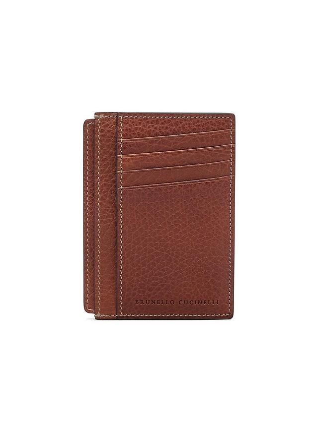 Mens Grained Calfskin Slim Card Holder Product Image