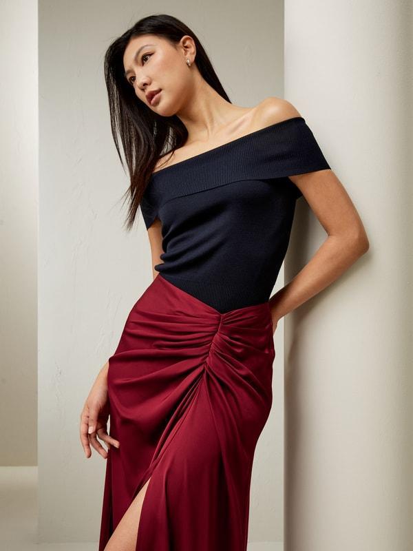 Off-Shoulder Silk Top Product Image