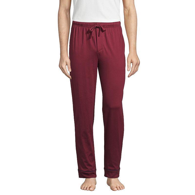 Mens Lands End Supima Pajama Pants Rich Red Product Image