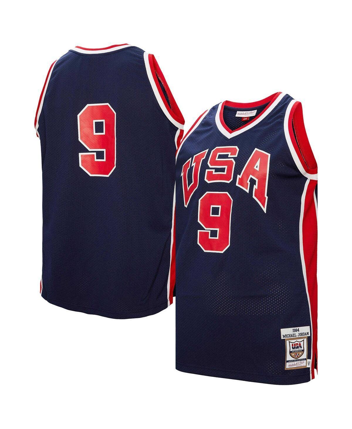 Mitchell & Ness Mens Michael Jordan Navy Usa Basketball 1984 Authentic Jersey - Navy Product Image