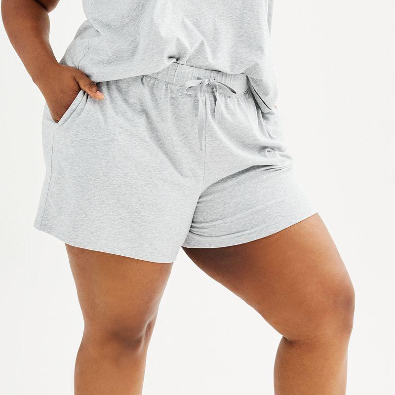 Plus Size Sonoma Goods For Life Cotton Modal Sleep Short, Womens Medium Cumulus Grey Product Image