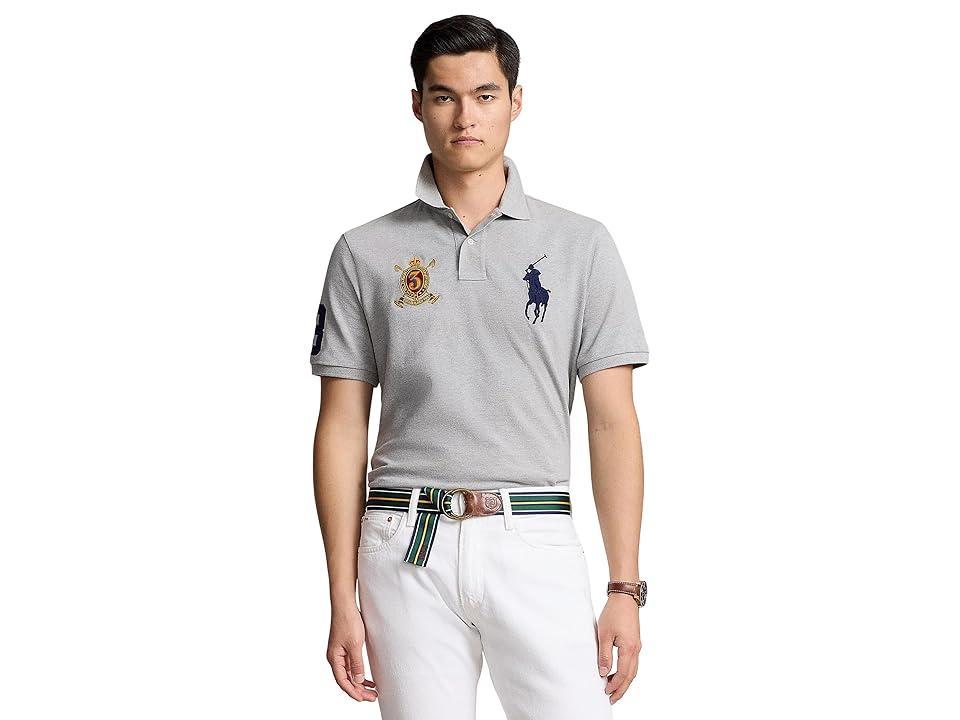 Polo Ralph Lauren Custom Slim Fit Big Pony Crest Mesh Polo (Andover Heather) Men's Short Sleeve Knit Product Image