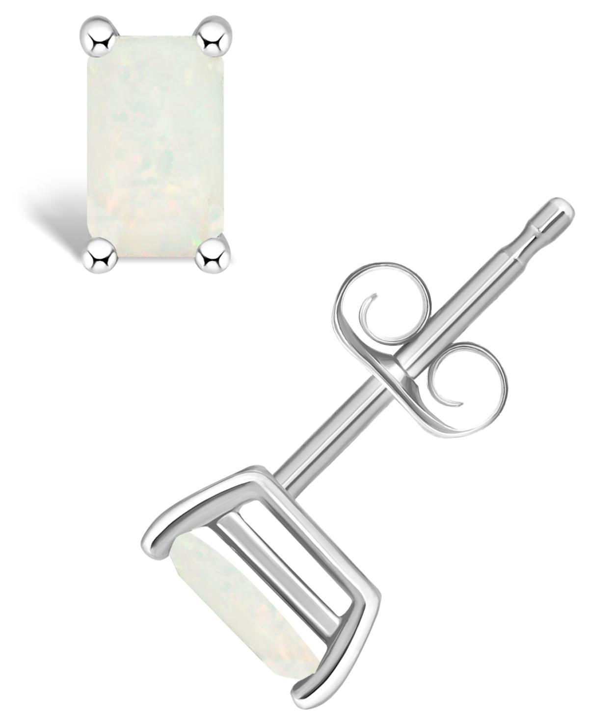 Opal (1/3 ct. t.w.) Stud Earrings in 14K White Gold or 14K White Gold Product Image