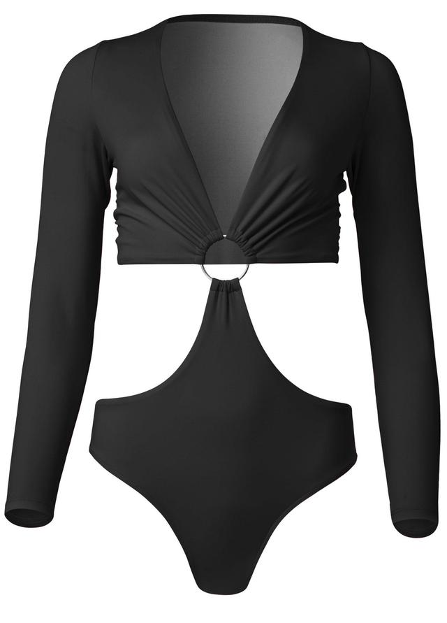 Long Sleeve Monokini - Black Beauty Product Image