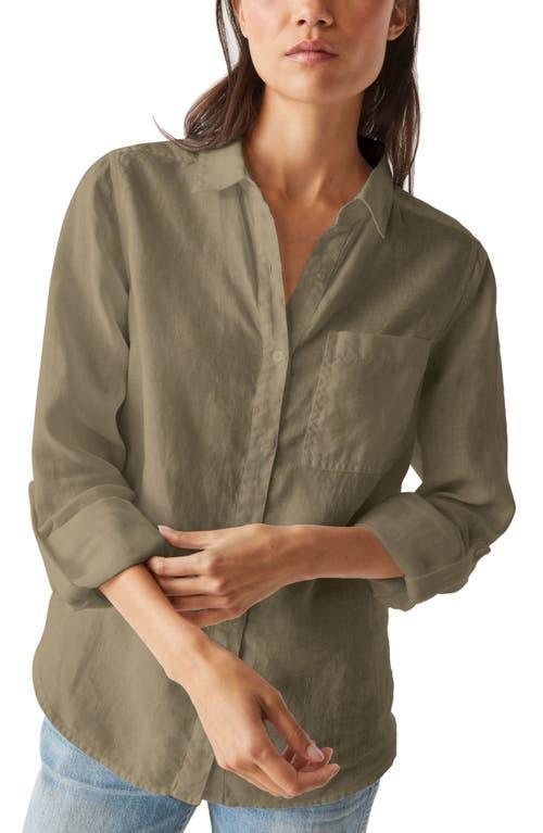 Michael Stars Spencer Pocket Long Sleeve Button Down (Camo) Women's Clothing Product Image